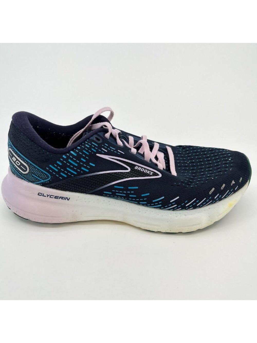 Brooks Glycerin 20 Womens Size 10 Blue White Athletic Running Shoes Sneakers